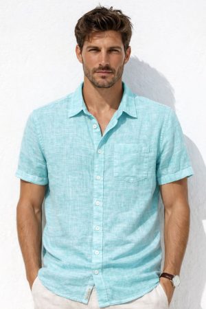 Camisa cuello de hilo algodón