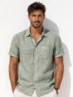 Camisa cuello de hilo algodón