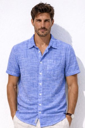 Camisa cuello de hilo algodón