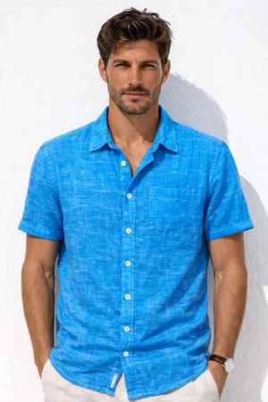 Camisa cuello de hilo algodón