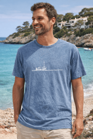 camiseta barco en calma - XXL, azul índigo