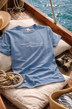 camiseta sargantana minimalista - S, azul índigo