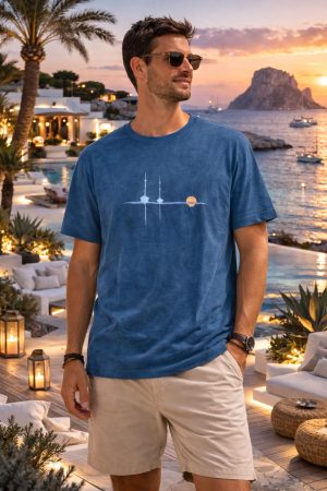 camiseta barcos reflejo - XL, azul strong