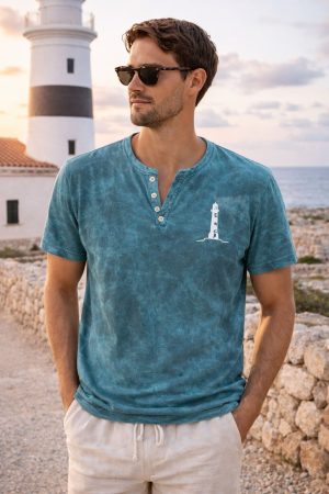 camiseta botones faro - XL, verde strong