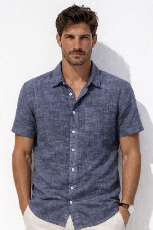 Camisa cuello de hilo algodón