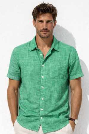 Camisa cuello de hilo algodón