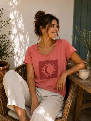 camiseta sol y luna mujer