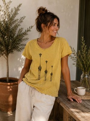 camiseta girafas mujer - M